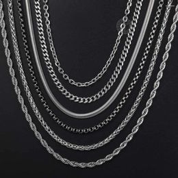 Chains 3mm Mens Stainless Steel Necklace Silver Colour Curb Cuban Rolo Wheat Round Box Link Chain Beaded 18-24 Inch LKN145