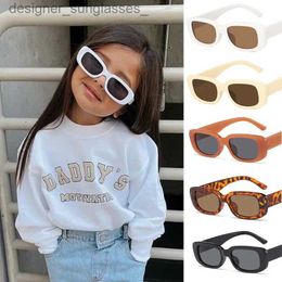 Sunglasses Children Cute Vintage Frosted Rectangle UV400 Sunglasses Outdoor Girls Boys Sweet Sunglasses Protection Classic Kids SunglassesL231114