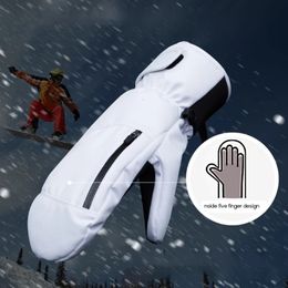 Ski Gloves Winter Ski Gloves Waterproof Ski Mittens Breathable Snowboard Gloves with Pocket Touch-Screen Gloves Snowmobile Mittens 231114