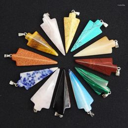 Pendant Necklaces Wholesale Fashion Mixed Natural Stone Arrow Pendants Charms Sword For Jewelry Necklace 10pcs