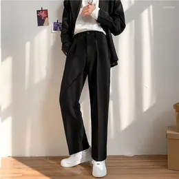 Men's Suits Spring Autumn Drape Suit Pants Men Non-ironing Nine-point Trousers Loose Straight Wide-leg Casual High Street Pant Male Clothes