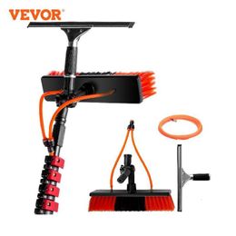 Brushes VEVOR Water Fed Pole Kit 24ft Length Brush w/Squeegee 7.2m Cleaning System 3-in-1 Aluminium Outdoor Window 230414