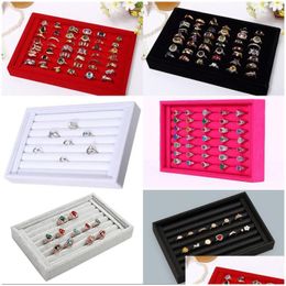 Jewelry Stand Wholesale Display High Grade Fl Veet Rings Earrings Show Case Storage Boxes Different Colors Drop Delivery Pack Dhgarden Dhnqu
