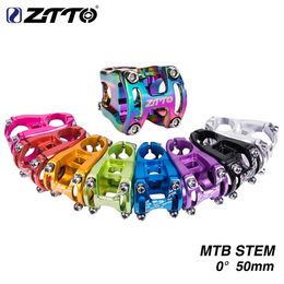 Bike Groupsets ZTTO MTB Power 50mm Stem 31 8mm High Strength CNC 0 Degree Rise Enduro For XC AM FR Mountain Road Bicycle Parts 231114