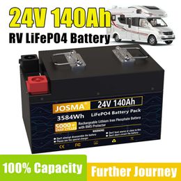 LiFePO4 24V 140AH 100Ah 200Ah Battery Pack Full Capacity Built-in BMS Grade A Cell 5000+ Cycles Manufacturer 10 Years Warranty