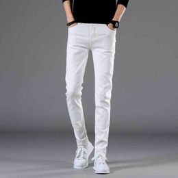 Men's Jeans Men Stretch Skinny Jeans Fashion Casual Slim Fit Denim Trousers White Pants Male Brand Clothes size 27-36 230414