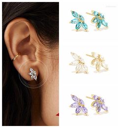 Stud Earrings YUXINTOME 925 Sterling Silver Ear Needle INS Boutique Earring For Women Luxury Coloured Crystal Temperament Jewellery