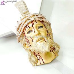 Laboratory synthetic stone Solid 925 Silver 14K 18K plating Gold VVS Diamond Jesus Head Iced Out Moissanite Pendant