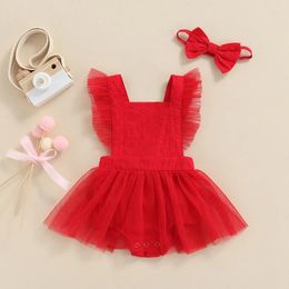 Girl Dresses Born Infant Baby Romper Princess Lace Ruffles Jumpsuit Birthday Party Wedding Clothing Overalls