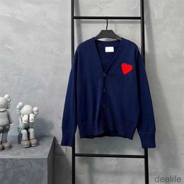 Amis Amisweater Paris Cardigan Sweater Men Women Pullover Am i France Designer Embroidery Heart Love Coeur Sweat Knit Jumper Hoodies Amiparis Kvtd