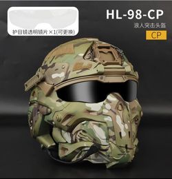 Tactical Helmets Realistic Tactics Full Face Mask Helmet Integrated Protective Equipment Personalized Cycling Video Dressing Builtin Earphones 231113