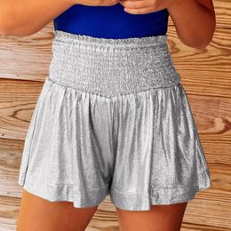 Women's Shorts Summer Loose Elastic Waist Flash Pants Casual Shirring Sports Short Trousers Fashion Sequin Dance Ropa Mujer 24652