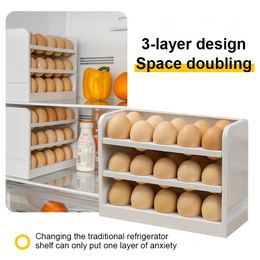 Storage Holders Racks Kitchen Egg Holder Refrigerator Stand Shelf Fresh Box s Display Rack s Container Fridge Organiser 230413