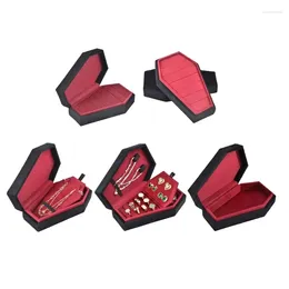 Jewelry Pouches Luxurious Coffin Box Velvets Rings Necklace Container Versatile Storage Accessory Gift For Goth Lovers