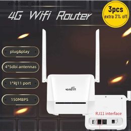 Routers 300Mbps Wifi Sim Card Unlimited 4G Router Unlocked LTE Networking Cards Wi Fi FDD Modem VOLTE Wi-Fi Wireless Repeater With RJ11 Q231114