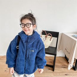 Jackets Autumn Winter Children Plus Velvet Hooded Warm Jacket Solid Boy Baby Thicken Long Sleeves Tops Girl Kid Fleece Costume