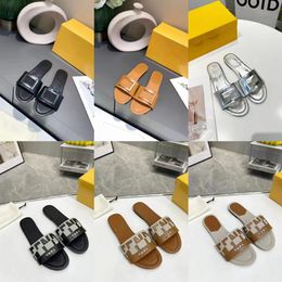 2022 neue Luxus Designer F Sandalen Sommer Pantoffel Frauen Leder Pantoletten Squared Sohle Die Lido Sandale Sexy Party Hausschuhe Größen 34-42