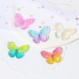 Pendant Necklaces 20pc Bulk Butterfly Charms - 30mm Big AB Iridescent Resin Or Acrylic Plastic Pendants For DIY Jewellery Making