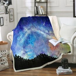 Blankets Custom DIY Fluffy Blanket Colorful Plush Bedspread Watercolor Beautiful Bedding Blue Red 3D Print