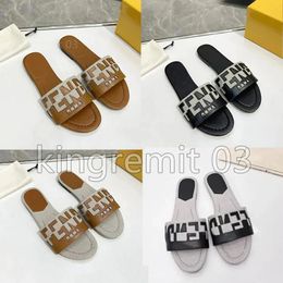 Designer Feel Sandals Women Slippers Flat Slides Leather Sandal Printing Beading Sandal Silk Rubber Shoes Platform Slipper Scarf Fabric Summer Shoe With box