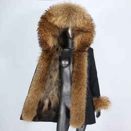 Womens Fur Faux Long Winter Jacket Women Waterproof Parka Real Coat Hood Natural Raccoon Fox Thick Warm Outerwear Detachable 231113