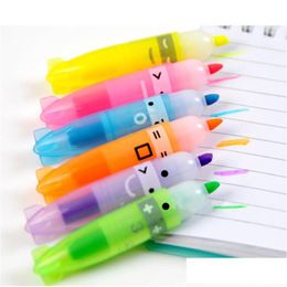 Highlighters 6Pcs Mixed Colour Boat Shape Fluorescent Pen Highlighter Marker Writing School Gift Cute Kawaii Office Accessory Store S Dhqbu