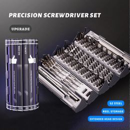 Other Hand Tools 128 In 1 Precision Screwdriver Set Reel Storage Design S2 Steel Material Magnetic Torx Hex Phillips Screw Driver Bit Repair Tool 231113