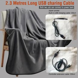 Electric Blanket Electric Heating Blanket USB Blanket Warm Shawl Multiftional 3 Gear Heated Warm Shawl Thicken Warm Blanket Wraps Shawl 231114