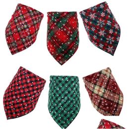 Dog Apparel Dog Apparel 1 Pcs Christmas Bandana Pet Supplies Dogs Pets Bandanas Scarf Small Bibs Cotton Puppy Accessories Shop Drop De Dhfyw