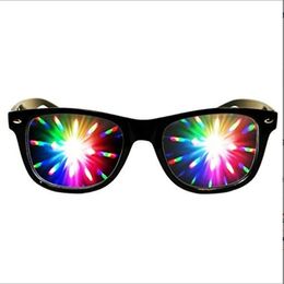 Rave fireworks Light Glasses heart sunglasses Shaped Special Effect EDM Festival Light Changing Eyewear Rainbow Kaleidoscope Rave Sunglasses