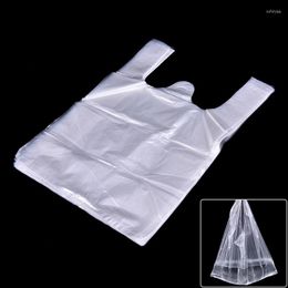 Gift Wrap 50Pcs Supermarket Plastic Bags With Handle Useful Storage Transparent Shopping Bag Food Packaging Keep Fresh Tools