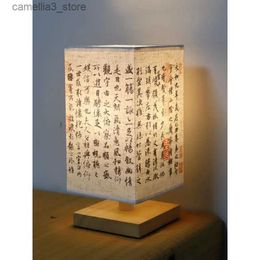 Night Lights Calligraphy Table Lamp Zen Chinese Style Ancient Style Night Light Japanese Style Retro Classical Bedroom Bedside Lamp Q231114