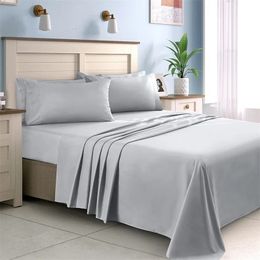 Sheets sets 4/6 Pieces Luxury Bedding Sheet Set Egyptian Cotton 1000TC Fitted Sheet Flat Sheet Pillowcase - Wrinkle Stain Fade Resistant 231114