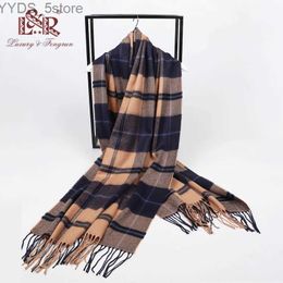 Scarves 2022 winter men plaid scarf cashmere scarves for women echarpe foulard femme long wool pashmina sjaal shls business scarf YQ231114
