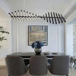 Chandeliers LED Pendant Lamp Modern Nordic For Bedroom Living Room Dining Fishbone Hanging Office Fixture Light