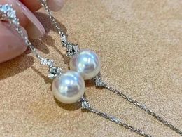 Dangle Earrings Classic Pair Of 9-10mm South Sea Round White Pearl Earring 925s