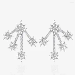 Stud Earrings LOKWAN Sterling Silver Original Star Drop Design Inlaid With Zircon Long Women's Personalised Fashion Exquisite Jewellery