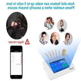 FreeShipping Awaywar WIFI GSM home Security Burglar smart Alarm System kit Tuya 43 inch touch screen APP Remote Control RFID Arm Disar Acxa