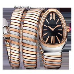 Luxury watch Women Snake Silver Rose Gold Long Short Bracelet Diamond Bezel Rome Japanese Quartz Stainless Steel Sapphire Watches