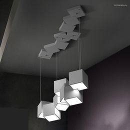 Chandeliers Nordic Magic Cube Pendant Lamps For Living Room Loft Pendent Lamp Study Bar Indoor Lights Home Decor Light Fixtures