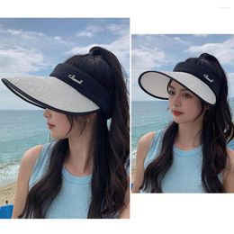 Wide Brim Hats Trendy Lady Summer Hat Anti-slip Empty Top Anti-falling Gardening Women Sun Anti-UV