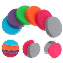 Dinnerware 6pcs Silicone Soda Can Lids Beverage Covers Caps Topper Saver Stopper Mark Lid Protector Toppers Para