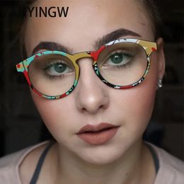 Sunglasses Frames Vintage High Quality Round Super Light TR90 Optical Glasses Colorful Men Women Fashion Computer Eyeglasses 231113