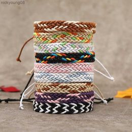 Beaded European Pulsera Tela Vintage Bohemia Weaved Fabric Bracelet for Men Ethnic Nepal Braided Tissu Bracelet Men Women Jewellery GiftL231114