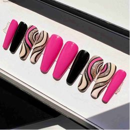 False Nails Metal magic mirror powder nail /Punk style nail/Y2k /Elegant Nails/3D nail/hand made Press on Nails Q2311