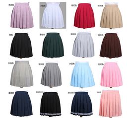 Skirts summer Student Pretty Fashion Women Mini Solid Stripe lolita Pleated 230414