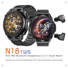4 GB Android Ios Smart Watch mit Ohrhörern Reloj Inteligente NFC Bluetooth Sport Lokale MP3 Smartwatch Herzfrequenz Blutdruckmessgerät Fitness Armband Armbänder