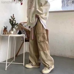 Men's Pants Streetwear Baggy Cargo Pants Men Spring Autumn Vintage Loose Casual Joggers Big Pocket Oversize Women's Pants W0414