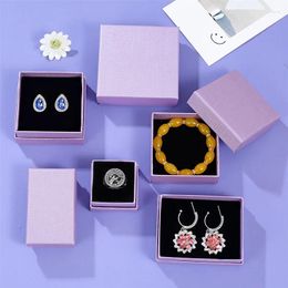 Jewellery Pouches Purple Accessories Package Gift Box Bracelet Necklace Ring Earring Handmde Kraft Packaging