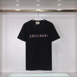 Top Quality Fashion Mens T Shirts Shiny Letter Print T-Shirts For Women Designer Tees Shirt female Summer Streetwear Clothing Crew Neck Short Sleeve Tshirt